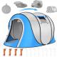 102*75*39Inch Single Layer Silver Backing Polyester 210T Waterproof Pop Up Camping Tent For 2-4Persons With Mesh Windows