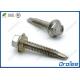 304/316/410 Stainless Steel Hex Flange Head Self Drilling Machine Screw w/ PVC Washer