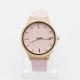 Modern Pink Minimalist Leather Watch For Women 3-10 ATM Water Resistant