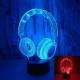 New Headphones Model 3D LED night Lights custom OEM music sign logo picture Advertising display Ambient Table Lamps