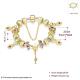 SJ Bonzer Rose Flower Key Charm Bracelet Magnet Buckle Cubic Zirconia Dubai Jewelry Handmade Gold Bead Bracelet