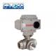 1000psi  Electric Actuated Ball Valve 3 Way With Anti - Blow Out Stem