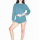 Cotton Polyester Crew Neck Long Sleeve 260gsm Womens Cropped Sweatshirt