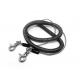 Thumb hooks attachment stretchy coil safety tool cable w/transparent black plastic coating