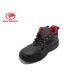 Split Breathable Mens Leather Steel Toe Boots Cow Leather With Red Mesh Anti Slip