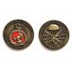 40mm diameter 3-d Double-sided sere school zinc alloy COIN with anque brass finish