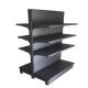 Factory customized color size liquor store shelving 4 foot double side gandola