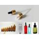 CL-D430 bulb glass dropper with metal aluminum collar cap sleeve, cosmetic dropper pipette