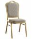 Elegant Stackable Dining Chairs with Golden Aluminium Tube and Gray Fabric
