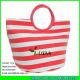 LUDA striped straw handbag large paper straw make round ring straw bag