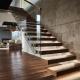 Commercial Building Modern Wood Floating Staircase Design For Indoor