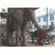 Zoo Park Decorative Life Size Animatronic Animals Large Elephant Figurines 