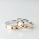 18K Unique Double Color 0.105ct Gold Engagement Couple Rings