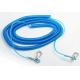 15metre transparent blue plastic spiral coil chain stainless steel wire inside strong coil