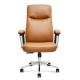 330LBS Ergonomic PU Leather Office Swivel Chairs BIFMA High Back Brown
