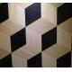 oak parquet tiles, artistic parquets, black & white stained, 3D showing
