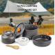 Factory Wholesale Multi-Color Outdoor Cooking Pot Set Durable Ware Tea Pot And Pan Camping Cookware Sets