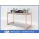 Gorgeous Rose Gold Stain Steel Glass Jewelry Store Showcases With Locks / Lights