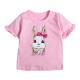 120CM 47in Girls Animal Short Sleeve Pink Bunny T Shirt Breathable For Girl
