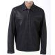 Trendy Size 54 Western Black Classic Fitted Mens Lightweight PU Leather Jackets