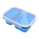 Collapsible Silicone Bento Food Container Microwavable With 2 Compartments