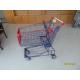 150L Asian style of Wire Supermarket Trolley Carts with Red Plastic , Wire Grocery Cart