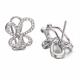 18K White Gold Butterfly Pave Diamonds Stud Earrings for Women Gift  (GDE014)