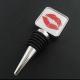 Zinc alloy wine accessories chrome plated wine bottle stopper innovative wedding favor, printed logo with epoxy