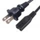 HENG-WELL Wholesale High Quality US/Canada 2-Pin NEMA  Plug to IEC 320 C7 Power Cord Set (PVC) 1.8M (1800mm) Black