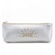 Washable Silver Custom Cosmetic Bags With Double Side Lamination ,  Travel Organizer Bag