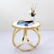 Unique design stanieless steel frame marble top end table round side table for living room