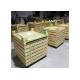 Durable Hypermarket Wooden Fruit Stand With Acrylic Guardrail On Top