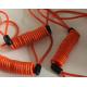 15mm coil dia big spiral orange spring stretchy coil safety tool strap rope w/loops on end