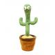 Hot USB Charging Cute Dancing Flower Pot Plush Cactus Doll Electronic Twist Sing Swing Stuffed Plush Toy Talking Cactus