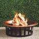 OEM Round Weathering Steel Patio Fire Pit Wooden Firepits 62*62*64cm