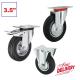 46mm Non Marking Cast Iron Rubber Casters Wheels Strong 264lbs Load Capacity