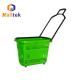 Plastic HDPP Supermarket Basket With Wheels 45L Capacity