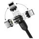 Fast Charger Phone Accessories 540 Degree Rotation 3 in 1 Micro Type C Magnetic USB Data Charging Cable