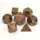 Antiwear Metal Mini RPG Dice Sets Gold Plated Surface Lightweight