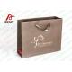 Brown Custom Paper Shopping Bags With Bottom Cardboard Satin Ribbon