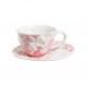 Embossed Angle Tea Cup Set Fashion Coffee Cups INS Style Pink White Blue Ceramic