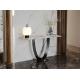 Ceramic Marble Console Table With Oval Hollow Base