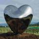 Love Me Large Outdoor Stainless Steel Sculpture Mirror Polished