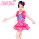 Satin Tiers Skirt Ruffle Neckline Confetti Sequins On Bodice Dress Dance Clothes for Kids' Performance