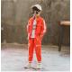 Fashion Boys Streetwear,Teens Good Quality Clothing Set loose Jacket +Trouser, fast street Brand for Kids