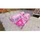 Pink Color Inflatable Water Playground 20*15m For Summer Feeling