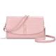 Polyester Lining Female Crossbody Bag 7cm 20cm Pink Leather Sling Bag