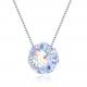 43cm Crystal Ball Pendant Necklace 18k Valentine Antique Silver Necklace SGS