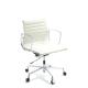 Boss Genuine Leather Executive Chair White Color With Five Caster Hooded Base
