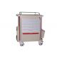 Double Sided Trays Medical TrolleysEquipment Cart With Aluminum Columns